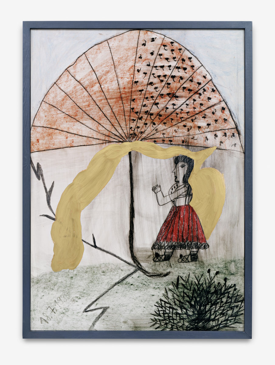 Dubuffet, Jan - Die Frau mit dem goldenen Schirm (Replik) - 1990